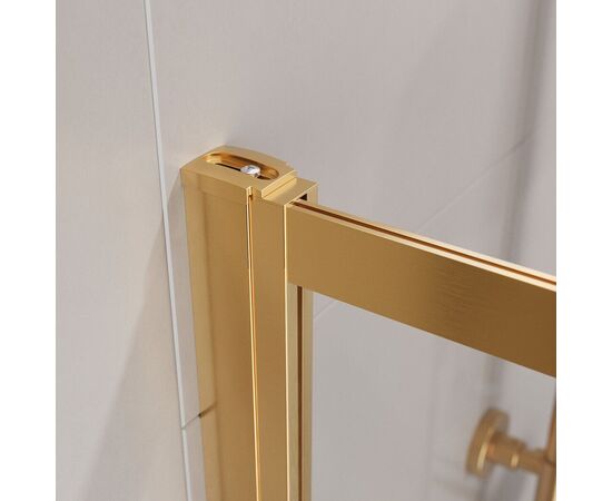 Душевая шторка на ванну с фиксированным креплением одной створки CEZARES SLIDER-FIX-VF-11-90/150-C-BORO, Профиль: Брашированное золото_, изображение 9