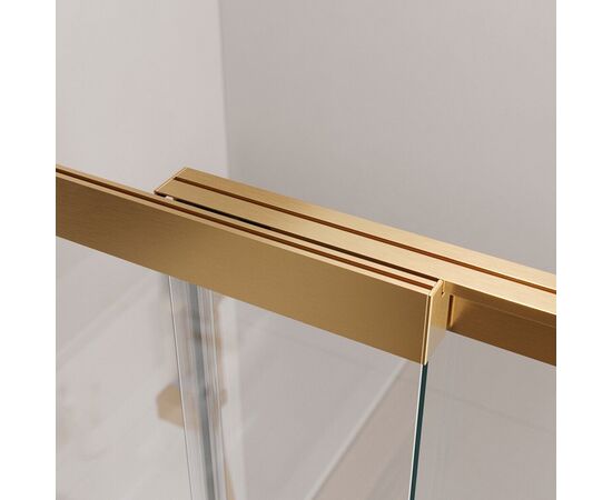 Душевая шторка на ванну с фиксированным креплением одной створки CEZARES SLIDER-FIX-VF-11-90/150-C-BORO, Профиль: Брашированное золото_, изображение 7