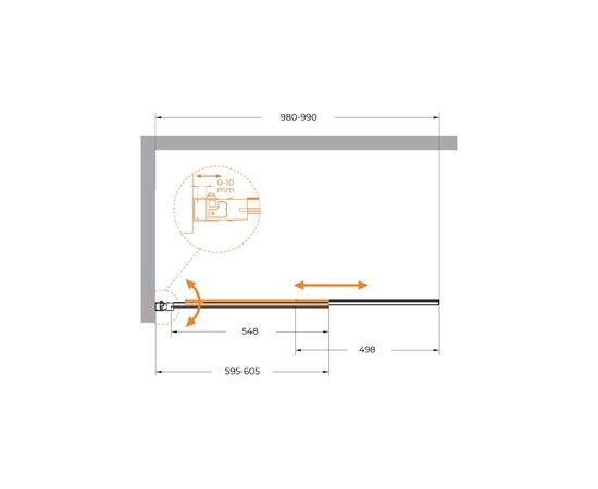 Душевая шторка на ванну CEZARES SLIDER-VF-11-100/150-P-Cr_, изображение 9