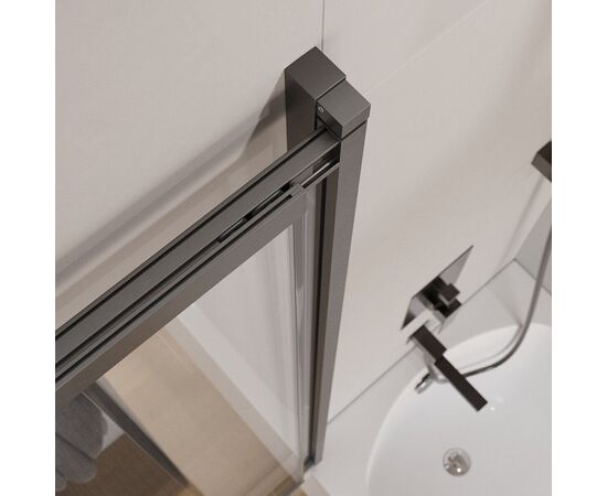 Душевая шторка на ванну CEZARES SLIDER-VF-11-90/150-C-GM, Профиль: Оружейная сталь_, изображение 9