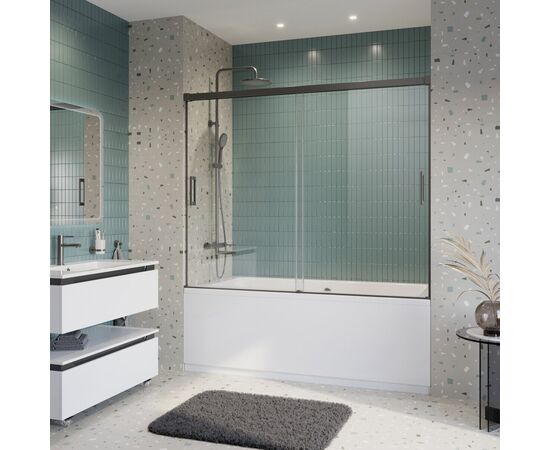 Душевая шторка на ванну CEZARES TANDEM-SOFT-VF-2-180/145-C-GM-IV, Профиль: Оружейная сталь_, изображение 5