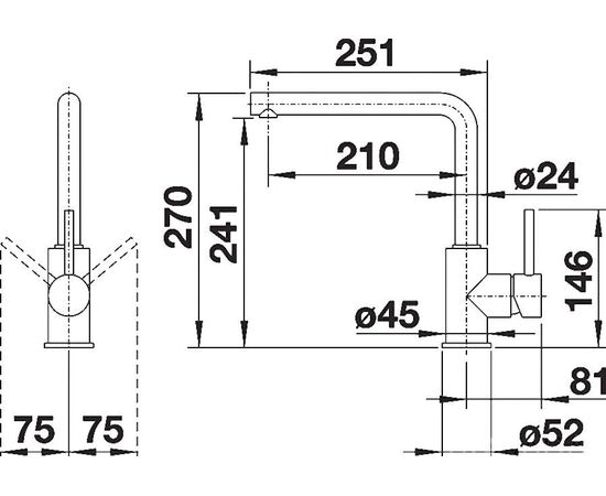 Смеситель для кухни Blanco Mila хром 524213_, изображение 8