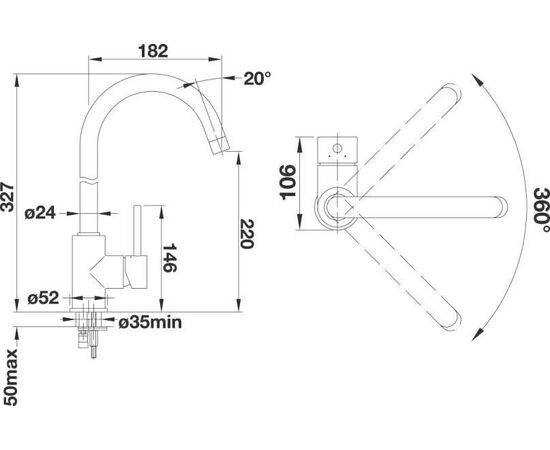 Смеситель для кухни Blanco MIDA 524207 серый беж_, изображение 4