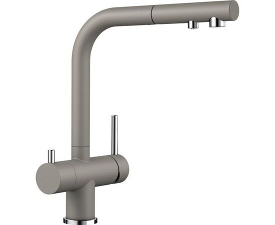 Смеситель для кухни Blanco FONTAS-S II серый беж 525206 с подключением фильтра и выдвижной лейкой_