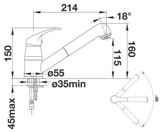 Смеситель для кухни Blanco DARAS-S антрацит 524191_, изображение 4