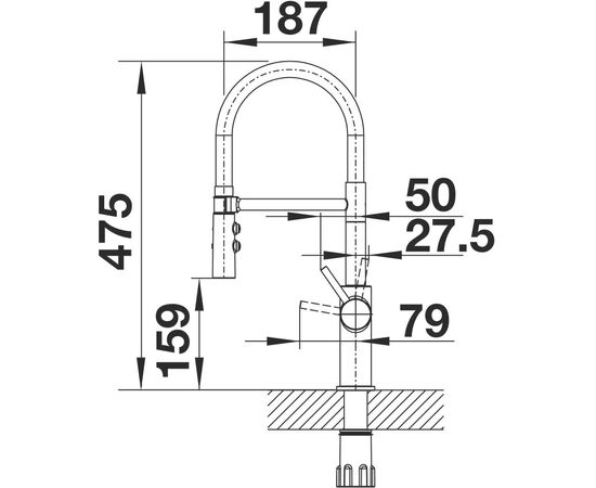 Смеситель для кухни Blanco Catris-S Flexo Dark Steel матовый 527731_, изображение 2