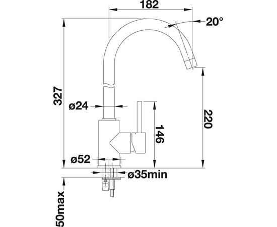 Смеситель для кухни Blanco MIDA хром 524201_, изображение 14