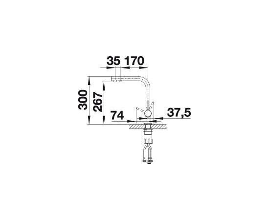Смеситель для кухни Blanco FONTAS II темная скала 525146 с подключением фильтра_, изображение 2