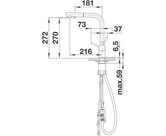 Смеситель для кухни Blanco FONTAS-S II черный матовый 526672 с подключением фильтра и выдвижной лейкой_, изображение 6