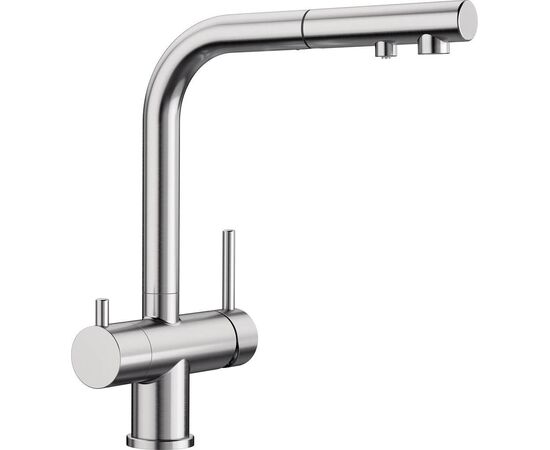 Смеситель для кухни Blanco FONTAS-S II нержавеющая сталь 525199 с подключением фильтра и выдвижной лейкой_