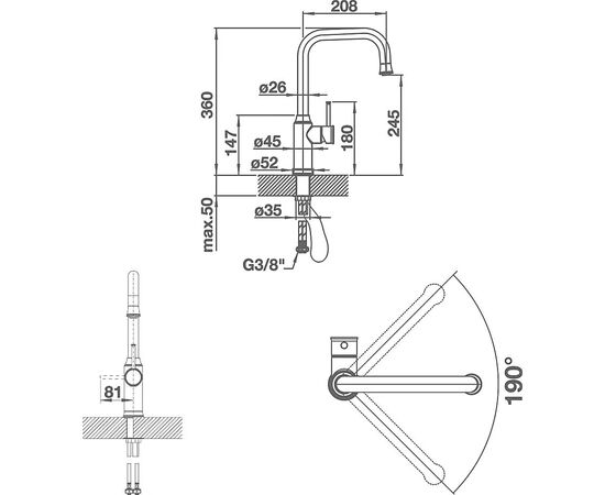 Смеситель для кухни Blanco LIVIA-S с выдвижной лейкой сатин золото 526687_, изображение 6