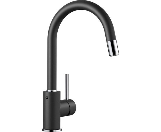 Смеситель для кухни Blanco Mida-S 526146 с выдвижным поворотным изливомс покрытием Silgranitчерный_