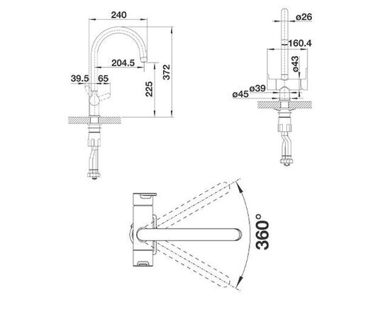 Смеситель для кухни Blanco TRIMA 525820 нержавеющая сталь с подключением фильтра_, изображение 4