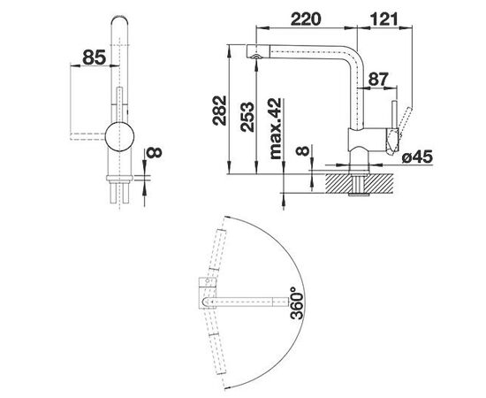 Смеситель для кухни Blanco Linus нержавеющая сталь 517183_, изображение 2