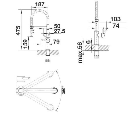 Смеситель для кухни Blanco CATRIS-S Flexo хром 525791 выдвижной шланг_, изображение 14