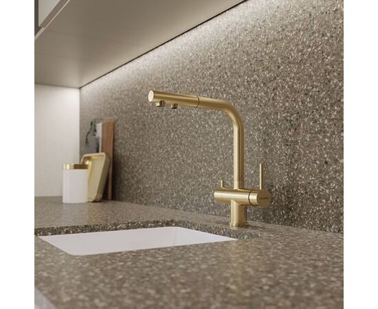 Смеситель для кухни Blanco FONTAS II сатин золото 526692 с подключением фильтра_, изображение 14