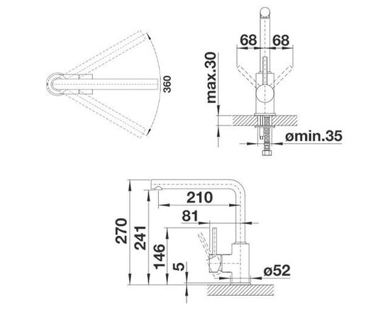 Смеситель для кухни Blanco Mila хром 524213_, изображение 10