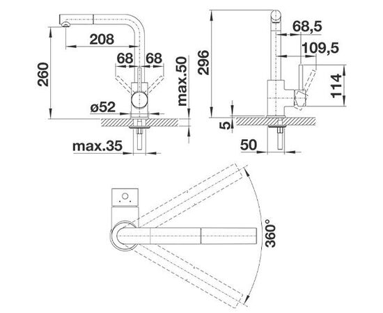 Смеситель для кухни Blanco Mila-S черный матовый 526779_, изображение 4