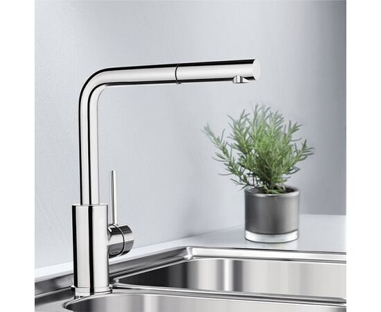 Смеситель для кухни Blanco Mila-S хром 524214 с выдвижной лейкой_, изображение 2