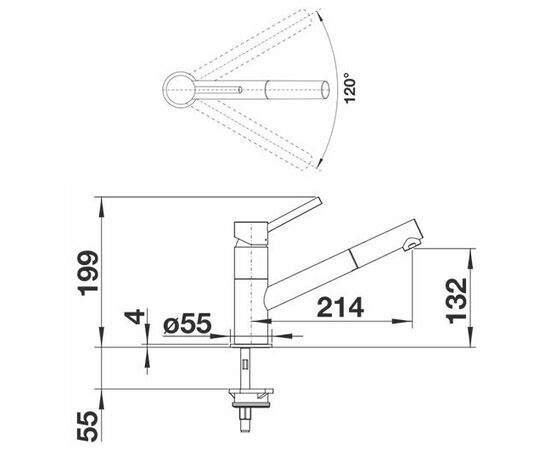 Смеситель для кухни Blanco KANO-S антрацит/хром 525038_, изображение 2