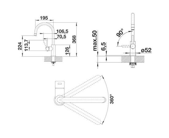 Смеситель для кухни Blanco CANDOR нержавеющая сталь 523120_, изображение 2