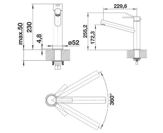 Смеситель для кухни Blanco Ambis нержавеющая сталь 523118_, изображение 2