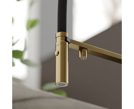 Смеситель для кухни Sancos Imola брашированное золото с черным изливом SC4010BGbh_, изображение 6