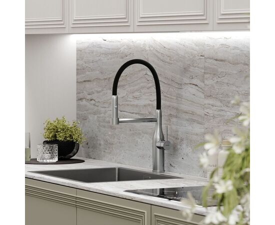 Смеситель для кухни Sancos Pride с гибким изливом нержавеющая сталь SC4011BNG_, изображение 10