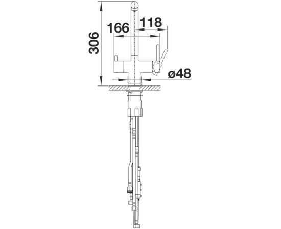 Смеситель для кухни Blanco FONTAS-S II серый беж 525206 с подключением фильтра и выдвижной лейкой_, изображение 3