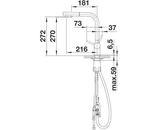 Смеситель для кухни Blanco FONTAS-S II серый беж 525206 с подключением фильтра и выдвижной лейкой_, изображение 5