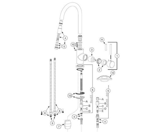 Смеситель для кухни Blanco Mida-S хром 521454 с выдвижной лейкой_, изображение 15