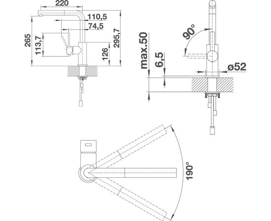 Смеситель для кухни Blanco Lanora-S нержавеющая сталь 523123_, изображение 19