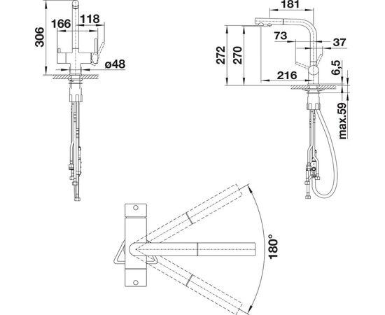 Смеситель для кухни Blanco FONTAS-S II satin gold 526694 с подключением фильтра и выдвижной лейкой_, изображение 5