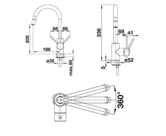 Смеситель для кухни Blanco Mida-S белый 521457_, изображение 3