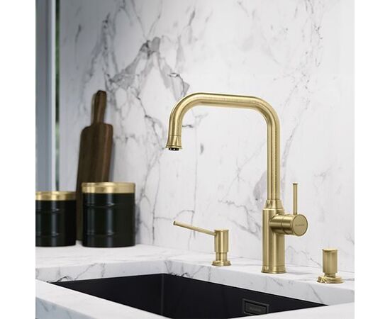 Смеситель для кухни Blanco LIVIA-S с выдвижной лейкой сатин золото 526687_, изображение 3