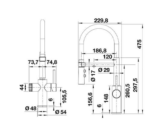 Смеситель для кухни Blanco CATRIS-S Flexo Filter матовый черный 526707 выдвижной шланг_, изображение 7