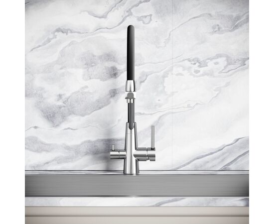 Смеситель дл кухни из нержавеющей стали Sancos Nolia с краном для фильтра и гибким изливом SC12003SS_, изображение 11