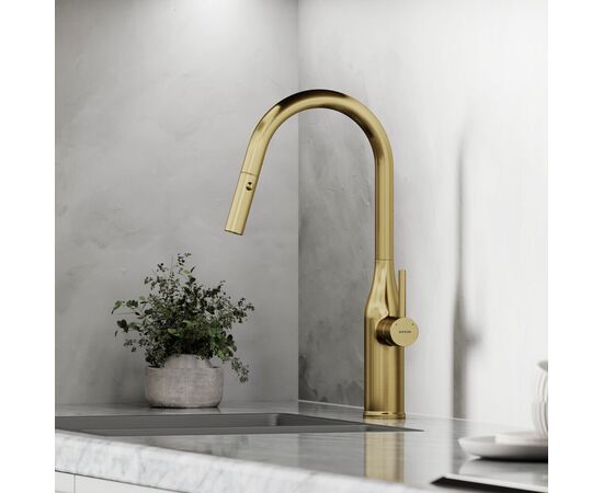 Смеситель для кухни Sancos Grand с вытяжным изливом брашированное золото PVD покрытие SC4002BG_, изображение 19