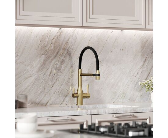 Смеситель для кухни Sancos Garda брашированное золото PVD покрытие SC4009BG_, изображение 3