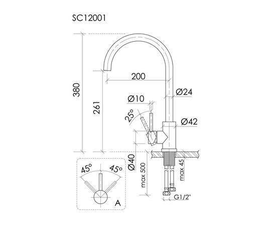 Смеситель для кухни Sancos Stainless с поворотным R изливом SC12001SS_, изображение 32