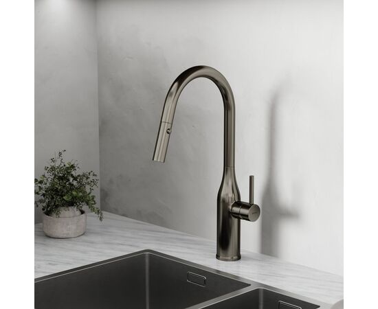 Смеситель для кухни Sancos Grand с вытяжным изливом вороненая сталь SC4002GG_, изображение 8