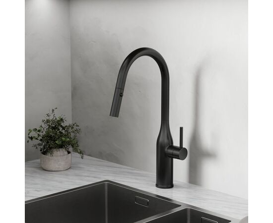 Смеситель для кухни Sancos Grand с вытяжным изливом матовый черный SC4002MB_, изображение 9