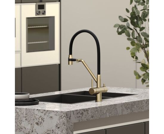 Смеситель для кухни Sancos Dora брашированное золото PVD покрытие SC4003BG_, изображение 9