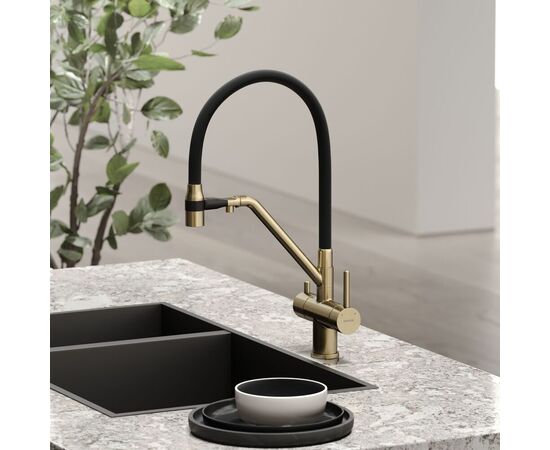 Смеситель для кухни Sancos Dora брашированное золото PVD покрытие SC4003BG_, изображение 12