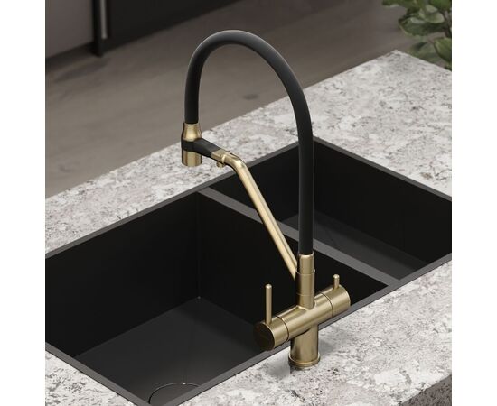 Смеситель для кухни Sancos Dora брашированное золото PVD покрытие SC4003BG_, изображение 16
