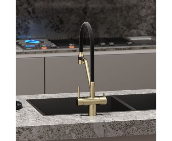 Смеситель для кухни Sancos Dora брашированное золото PVD покрытие SC4003BG_, изображение 20