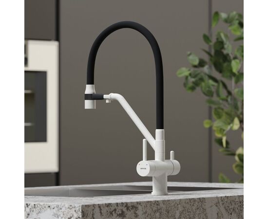 Смеситель для кухни Sancos Dora белый гранит SC4003GR_, изображение 13