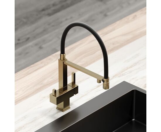 Смеситель для кухни Sancos Moro брашированное золото PVD покрытие SC4006BG_, изображение 8