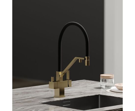 Смеситель для кухни Sancos Loro брашированное золото PVD покрытие SC4007BG_, изображение 4