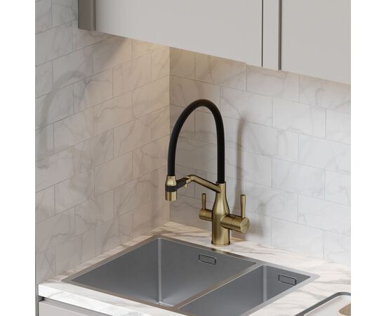 Смеситель для кухни Sancos Orta брашированное золото PVD покрытие SC4008BG_, изображение 17